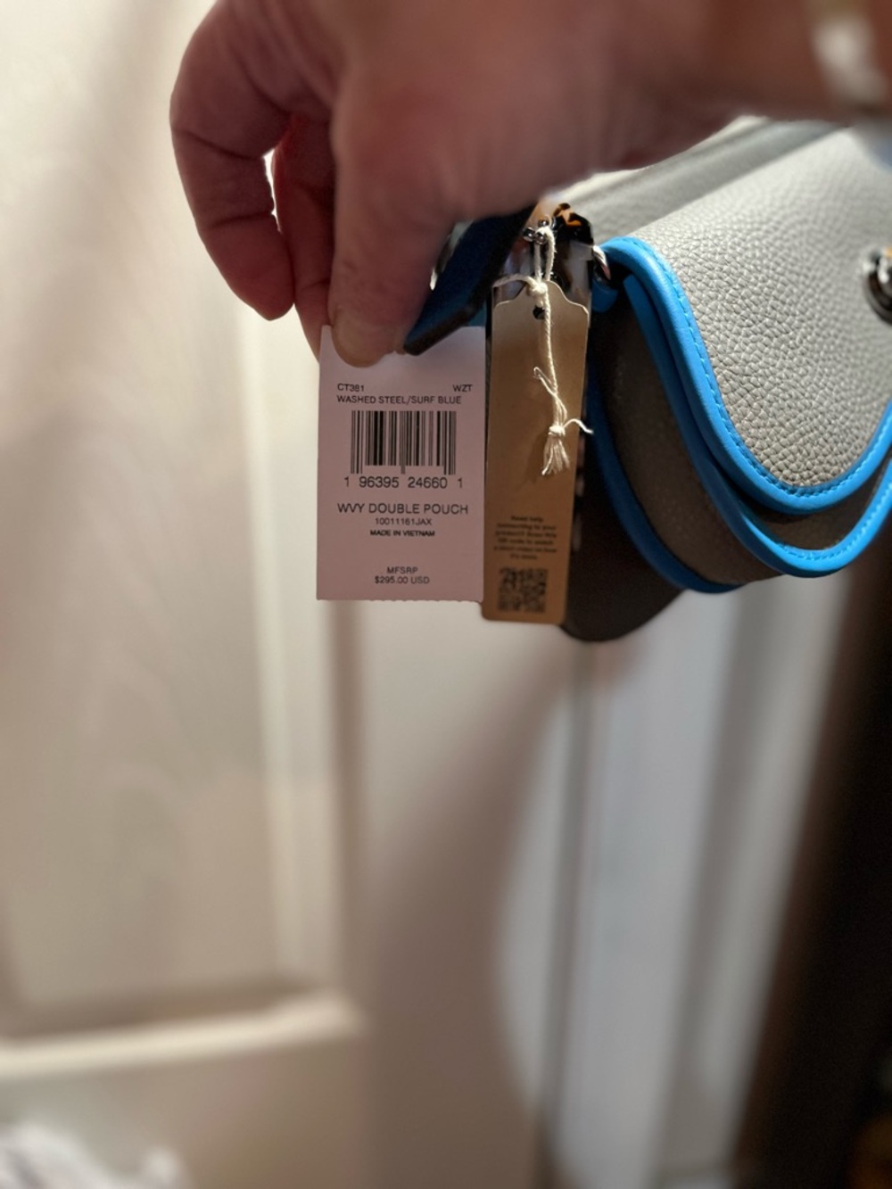 Coach Coachtopia Wavy Double Pouch Crossbody NWT Washed Steel Blue - Picture 8 of 16